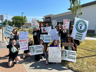On July 8, 2022 workers at the Sheridan & Bailey store in Buffalo, NY went on a one-day strike in response to Starbucks cutting workers’ hours and other union-busting tac