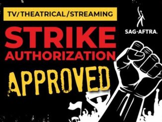 SAG-AFTRA placard on strike