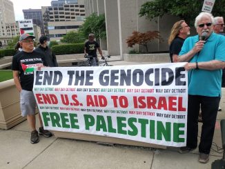 Detroit speakout with David Sole outside federal bldg