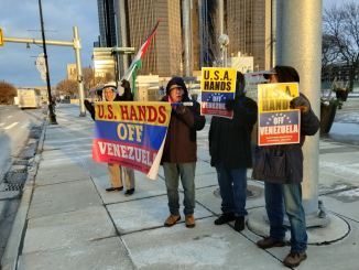 Detroit activists braved bitter cold to stand in solidarity with Venezuela against US imperialism